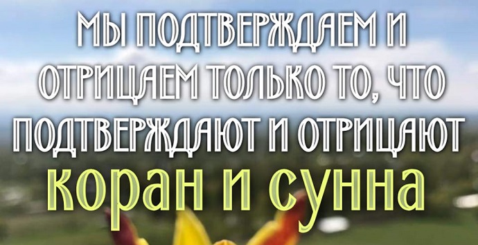 Мы подтверждаем и отрицаем только то, что подтверждают и отрицают Коран и Сунна
