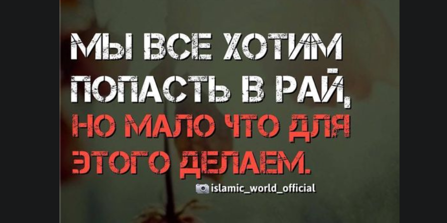 Деяния ведущие в Рай!