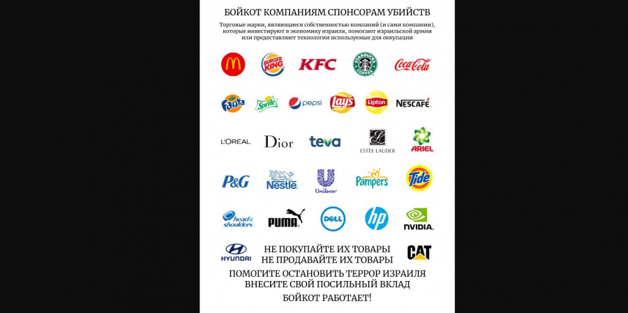 Бойкот израильской продукции! Рубите их пальмы!