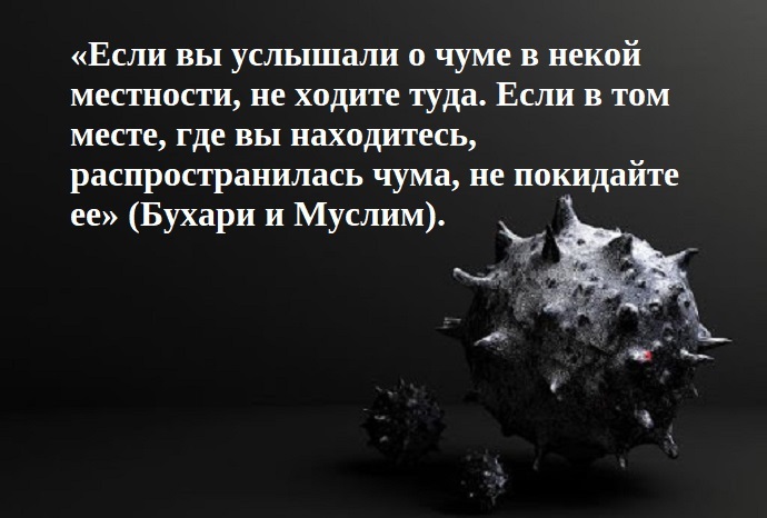 По карантину прежде всего надо выполнять предписания пророка Мухаммада (мир ему и благословения Аллаха)